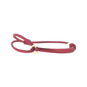 14krt geelgouden cirkel hanger met satijnen armband ( div kleuren verkrijgbaar ) van just Frankey